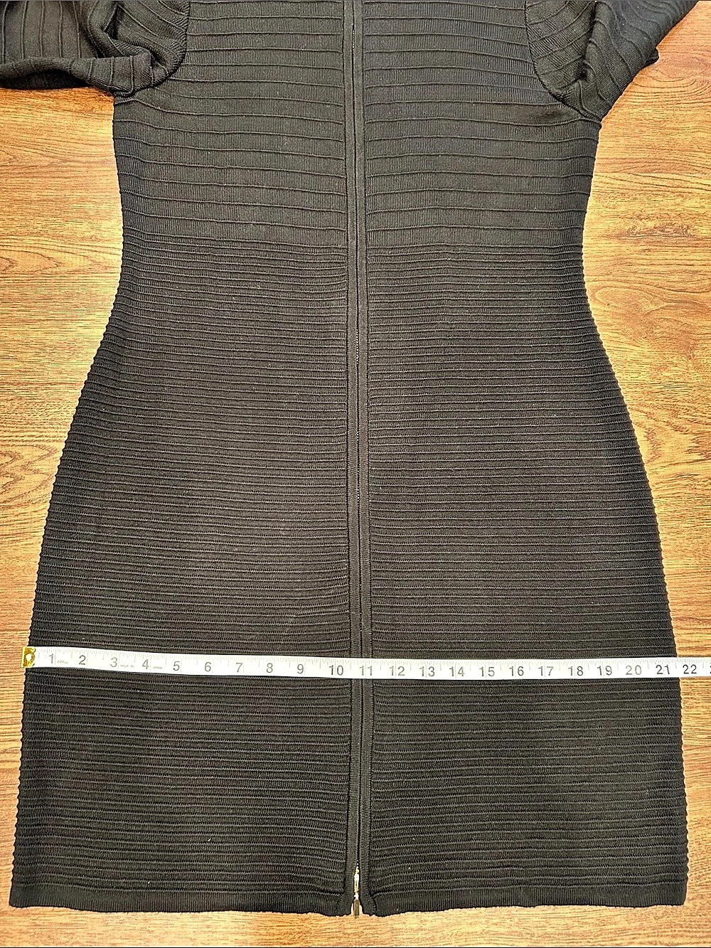 Calvin Klein Full Zip Ribbed Knit Sweater Dress Black Womens Size XL - Picture 13 of 16